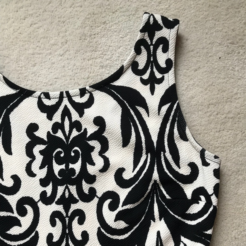 Last One! Black and Ivory Fit and Flare Dress - Picture 3 of 3